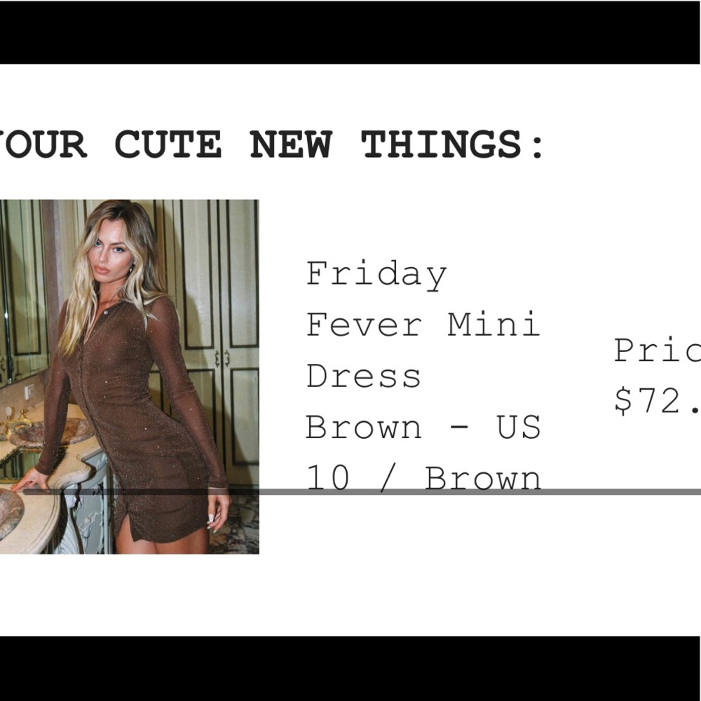 Princess Polly brown sparkle dress